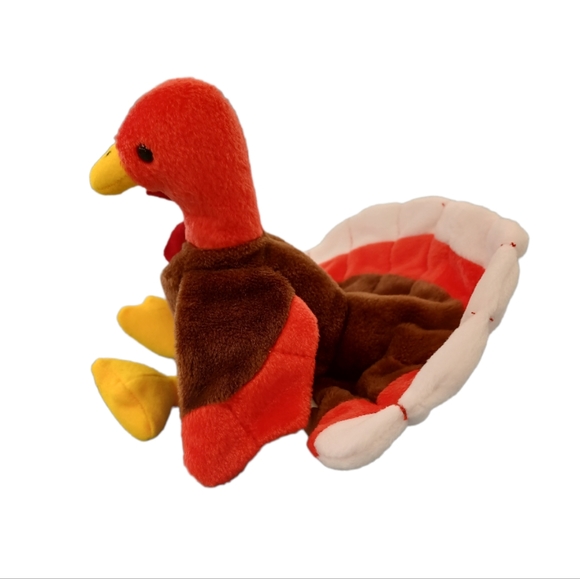 ✓TY Beanie Baby “Gobbles” Turkey Rare sitting Plush stuffed animal Thanksgiving - Picture 2 of 7